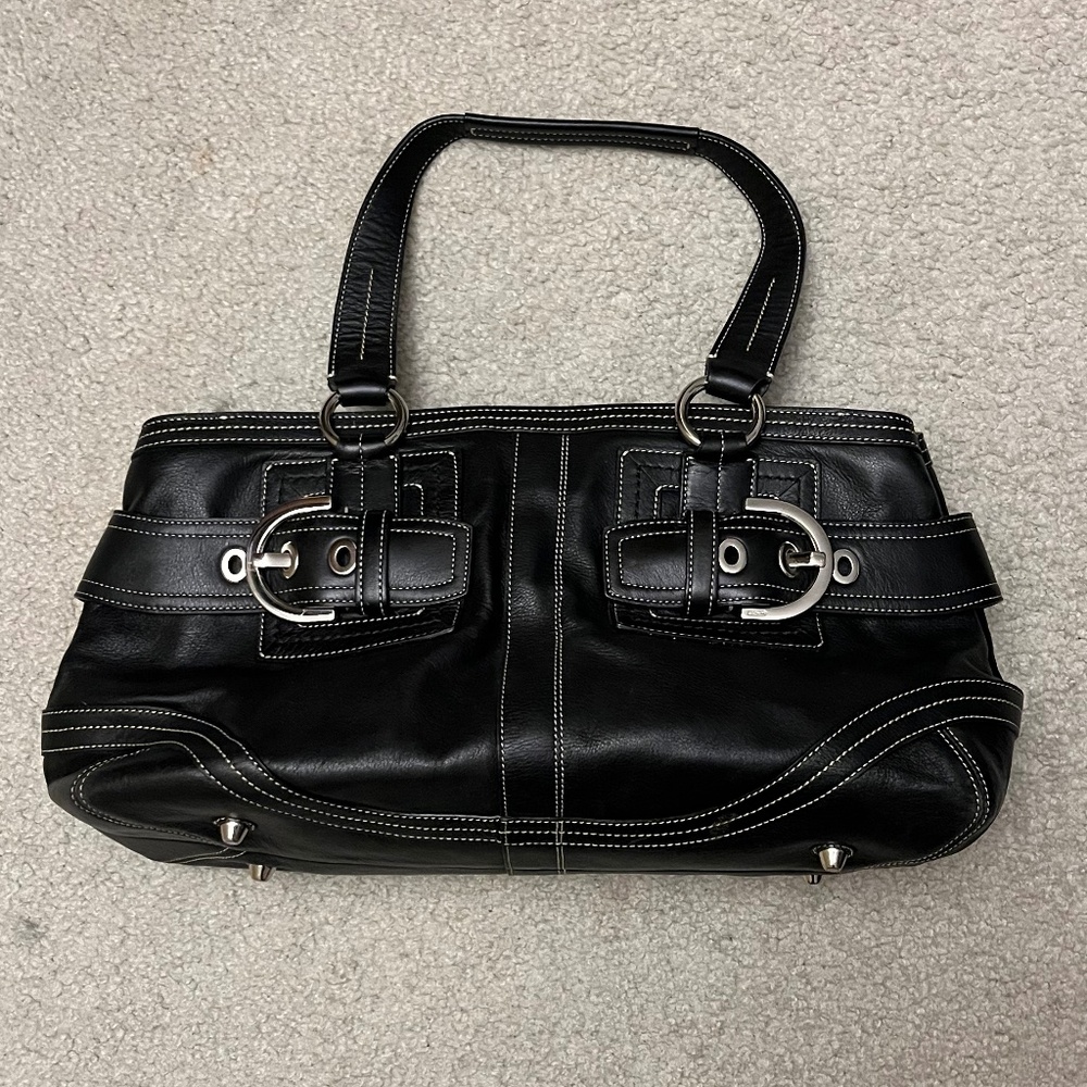 Coach Black Leather Tote Bag